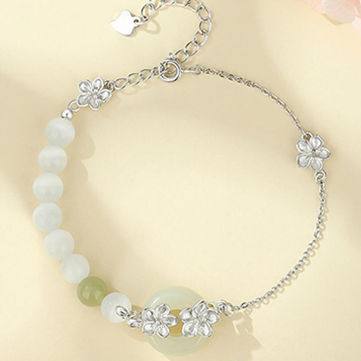 Bransoletka z Buddha Stones Chrysoberyl Hetian Jade 999 Srebro Sterling Love