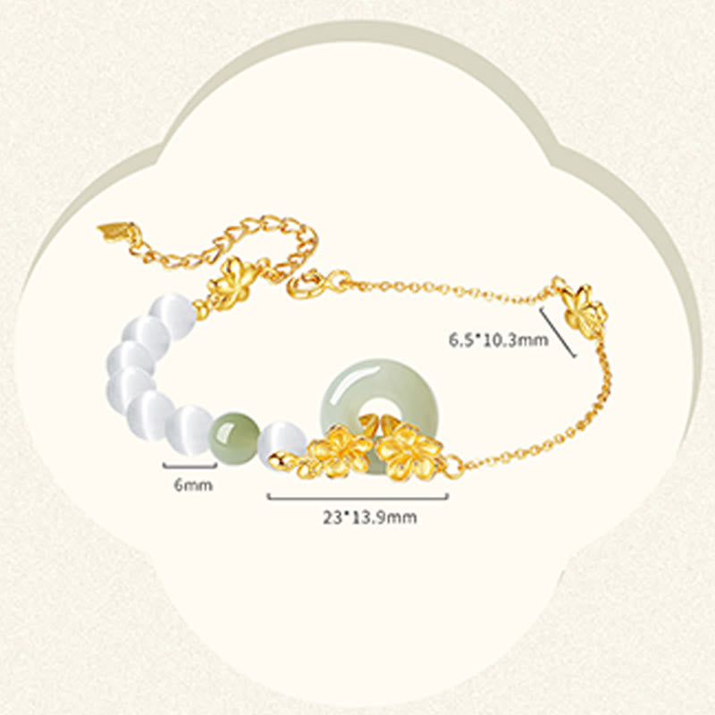Bransoletka z Buddha Stones Chrysoberyl Hetian Jade 999 Srebro Sterling Love - image 11