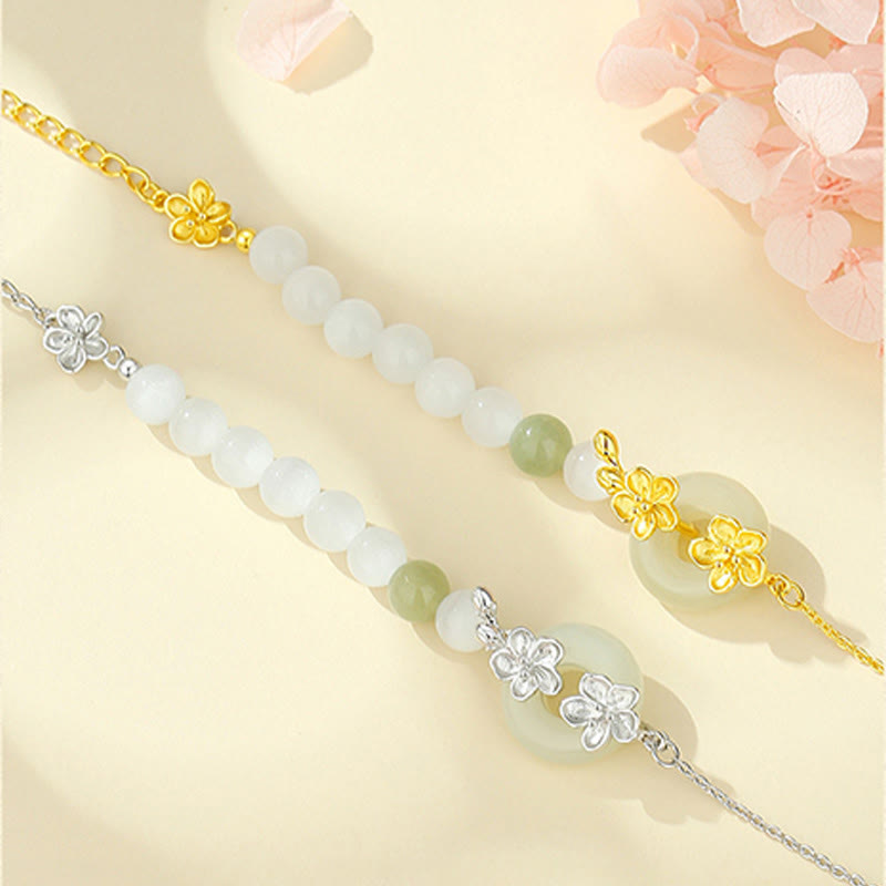 Bransoletka z Buddha Stones Chrysoberyl Hetian Jade 999 Srebro Sterling Love
