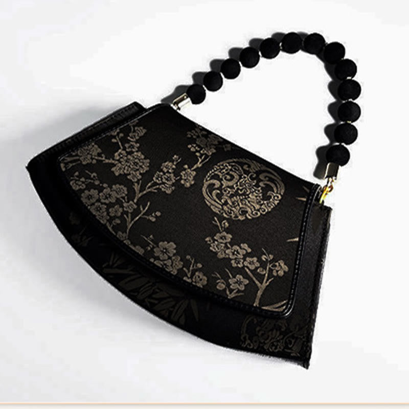 Buddha Stones Śliwkowy Bambusowy Łańcuch Koralikowy Xiangyunsha Jedwabna Torba Crossbody Torba Na Ramię