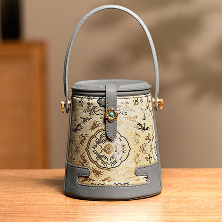 Buddha Stones Żuraw Bambus Kwiat Piosenka Brokat Xiangyunsha Jedwabna Torba Crossbody Torebki Wiszące