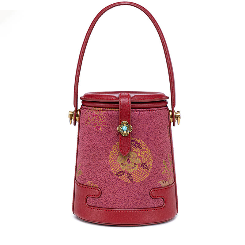 Buddha Stones Żuraw Bambus Kwiat Piosenka Brokat Xiangyunsha Jedwabna Torba Crossbody Torebki Wiszące