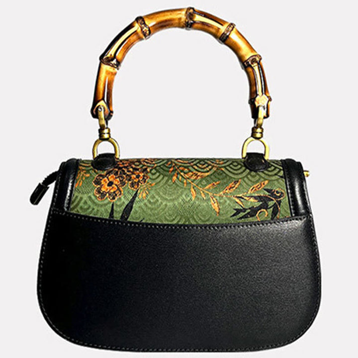 Buddha Stones Krzywa Kwiat Bambusowy Uchwyt Xiangyunsha Jedwabna Torba Crossbody Torebka Wisząca