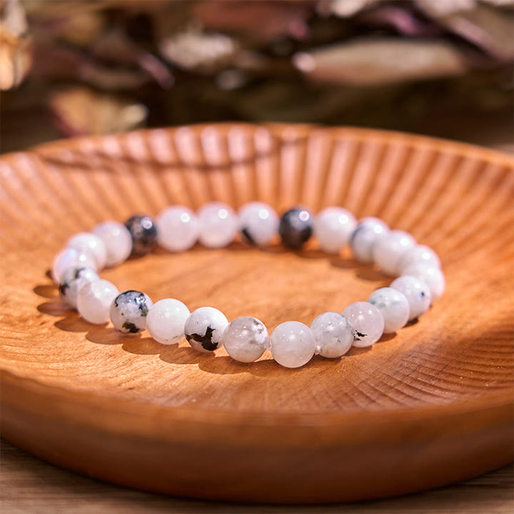 Bransoletka Harmonia z Buddha Stones Tęczowym Kamieniami Księżycowymi