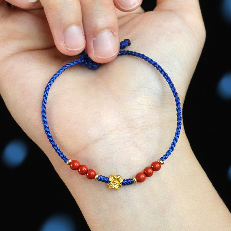Buddha Stones Klein Blue String South Red Agat Garnet Copper Flower Power