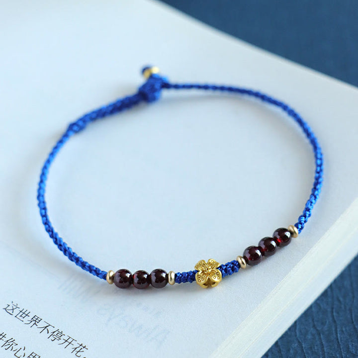 Buddha Stones Klein Blue String South Red Agat Garnet Copper Flower Power