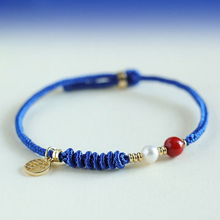 Bransoletka z Buddha Stones Klein Blue String z południowo-czerwonym agatem i granatem, niebieskim awenturynem, lazurytem, ​​lapis lazuli, miedzianym motylem Fu Character Positive - image 11