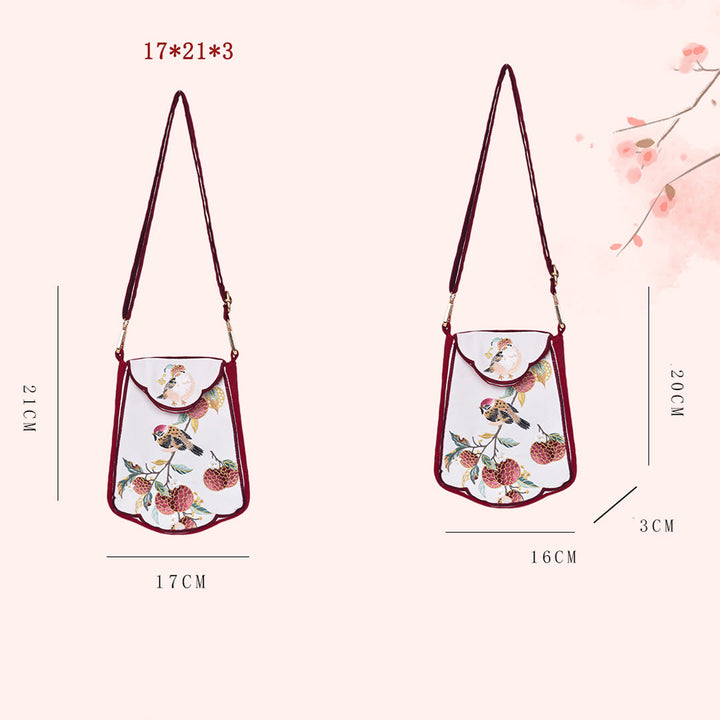 Buddha Stones Sroka Liczi Haftowana Torba Na Ramię Torba Crossbody