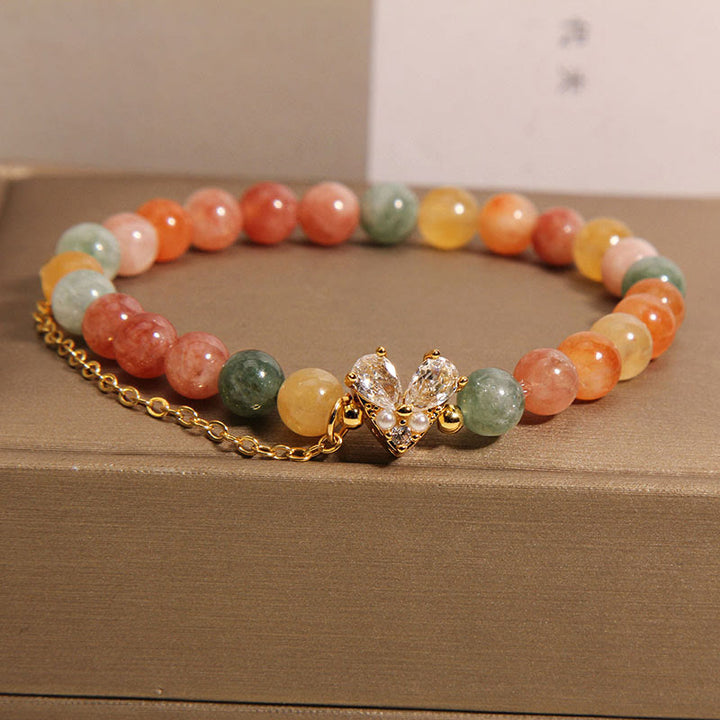 Bransoletka z Buddha Stones Cytrynowe Zielone Kryształy Dobrobytu