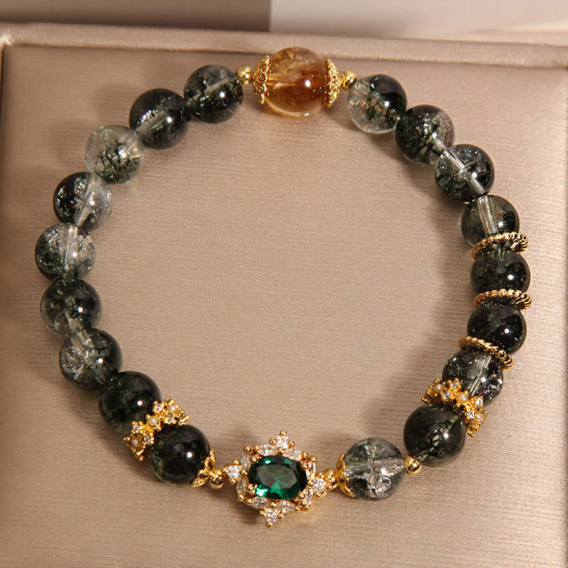 Bransoletka Buddha Stones Green Phantom Green Crystal Confidence