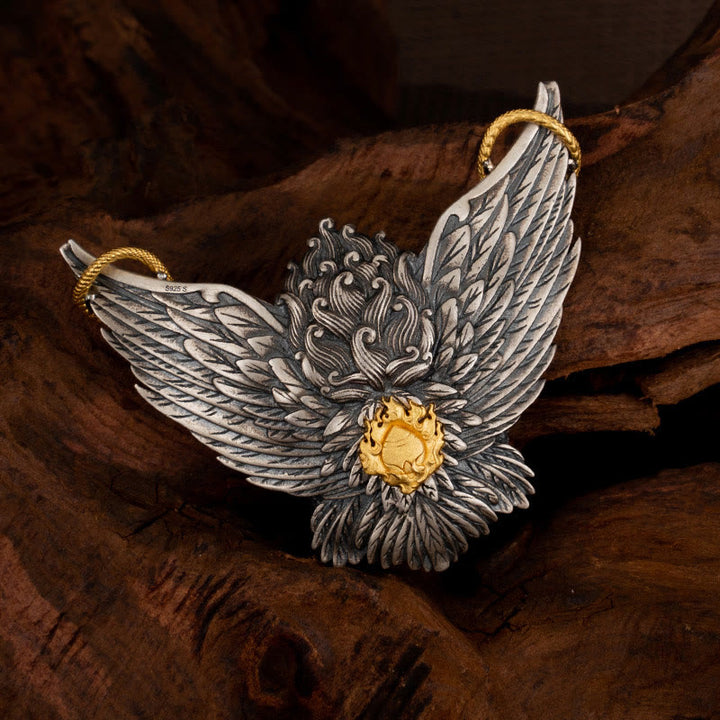 Buddha Stones 925 Srebro Sterling Tybetański Garuda Ptak Smok Wąż Mądrość Naszyjnik Wisiorek - image 3