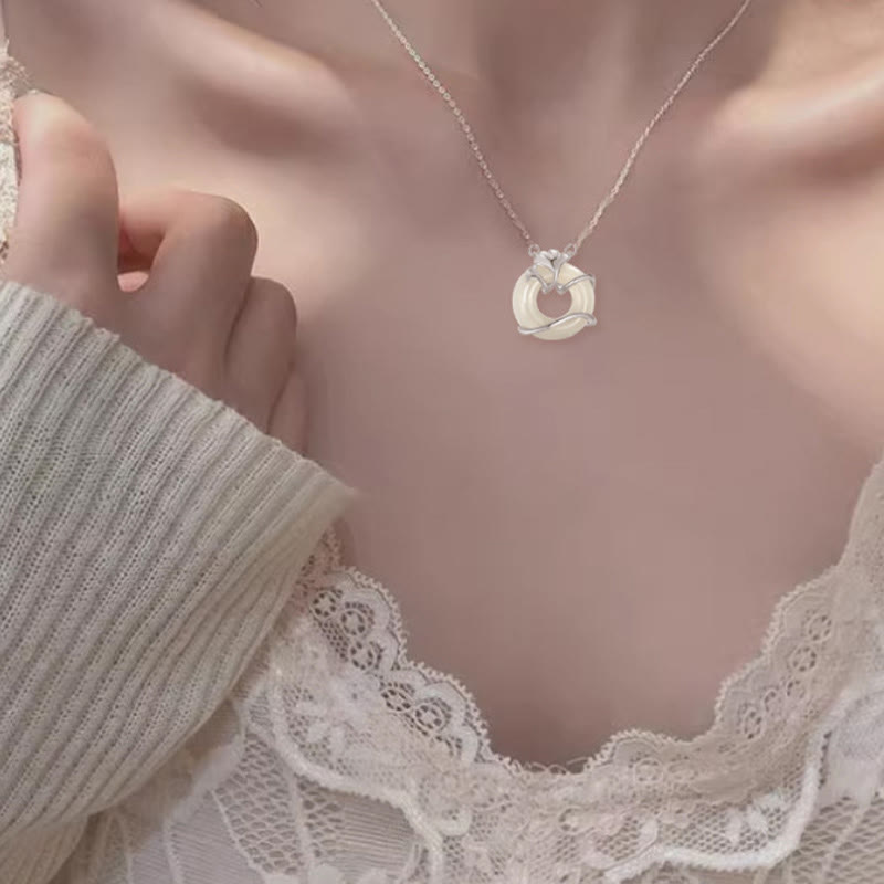 Buddha Stones Hetian Jade 925 Srebro Sterling Klamra Pokoju Naszyjnik Wisiorek Liść Miłorzębu - image 11