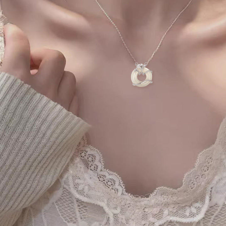 Buddha Stones Hetian Jade 925 Srebro Sterling Klamra Pokoju Naszyjnik Wisiorek Liść Miłorzębu - image 11