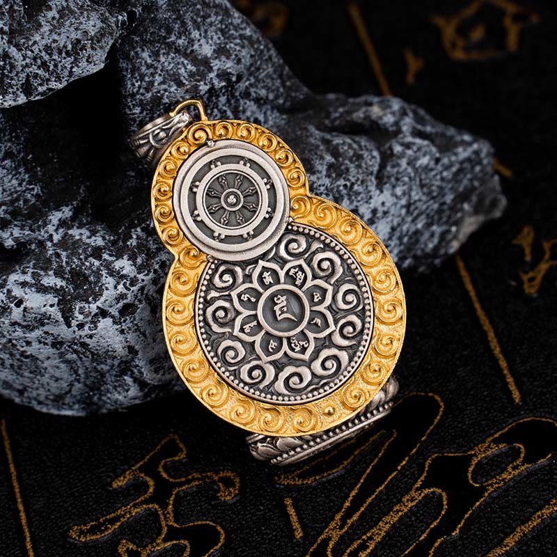 Buddha Stones 925 Srebro Sterlingowe Tybet Żółty Jambhala Bóg Bogactwa Dzi Koralik Om Mani Padme Hum Szczęście Naszyjnik Wisiorek - image 3