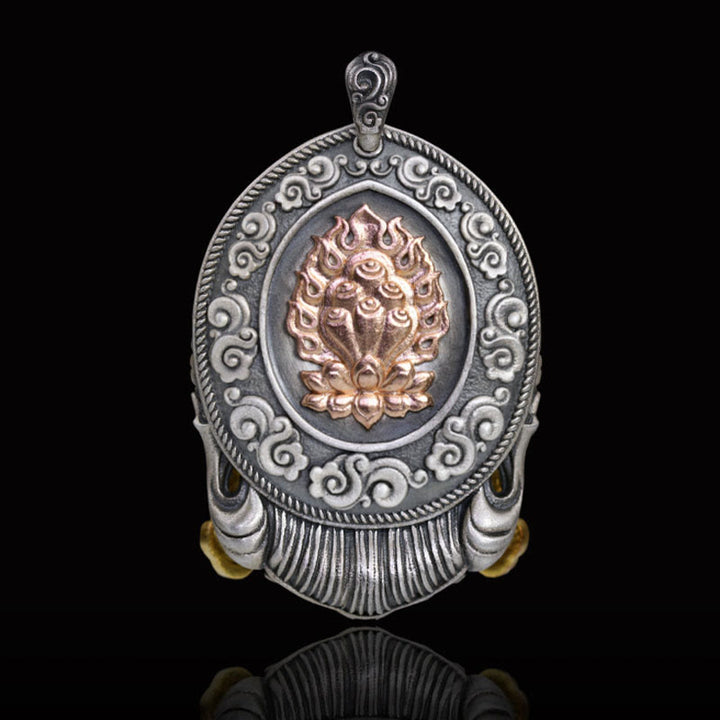 Buddha Stones 925 Srebro Tybetańskie Zakiram Bogini Bogactwa Trzymająca Z dala Złe Duchy Naszyjnik Wisiorek