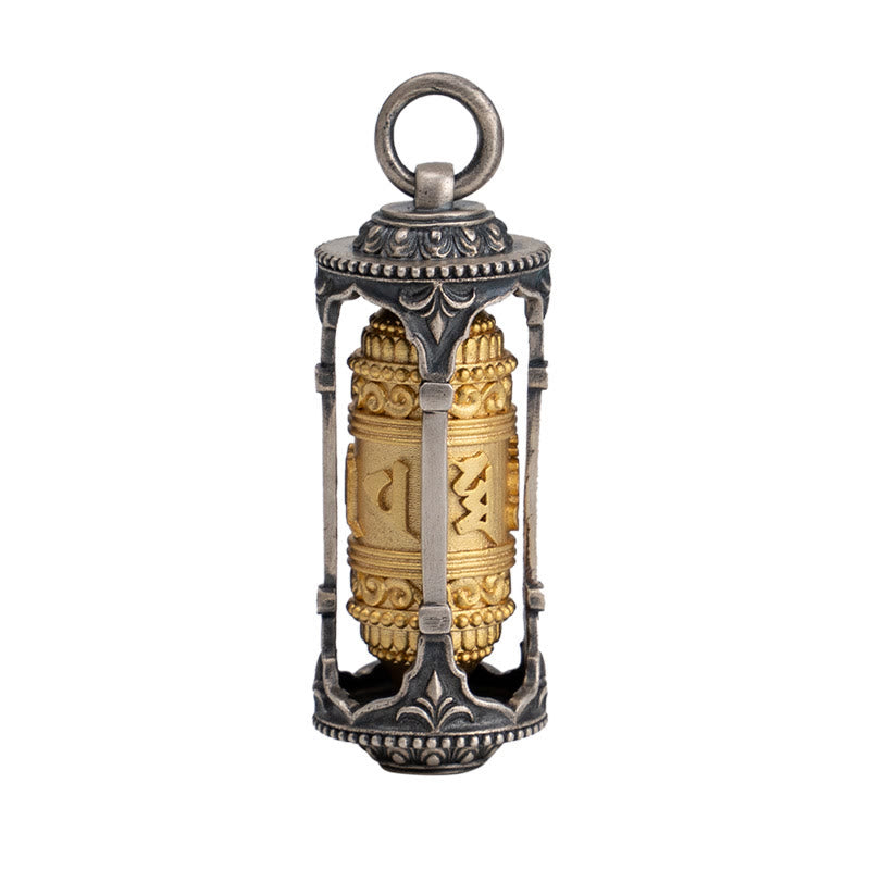 Buddha Stones 925 Srebro Sterling Tybetańskie Koło Modlitewne Om Mani Padme Hum Naszyjnik Mądrości Wisiorek - image 14