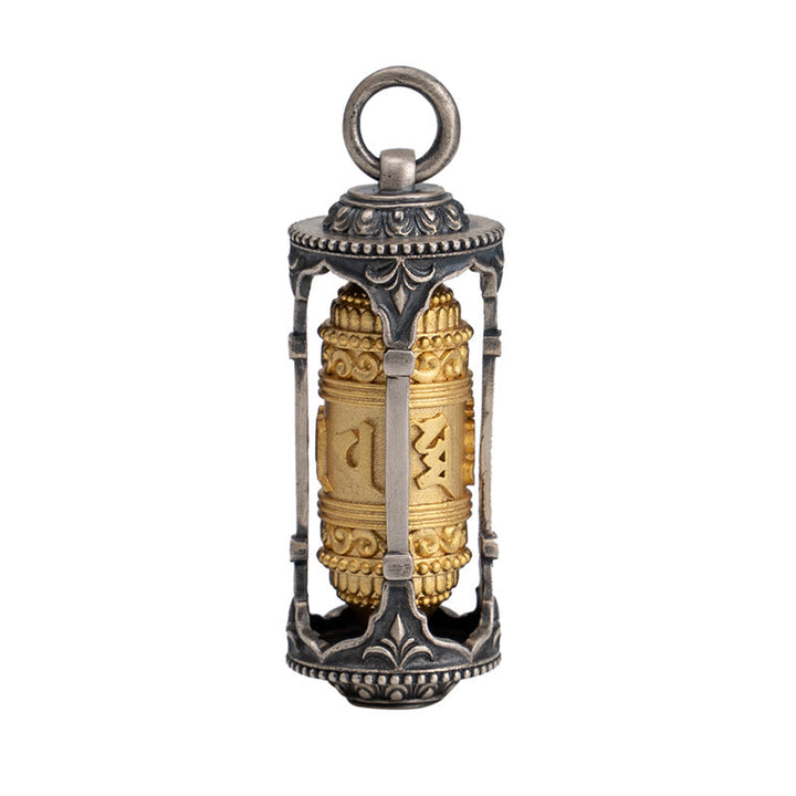 Buddha Stones 925 Srebro Sterling Tybetańskie Koło Modlitewne Om Mani Padme Hum Naszyjnik Mądrości Wisiorek - image 14