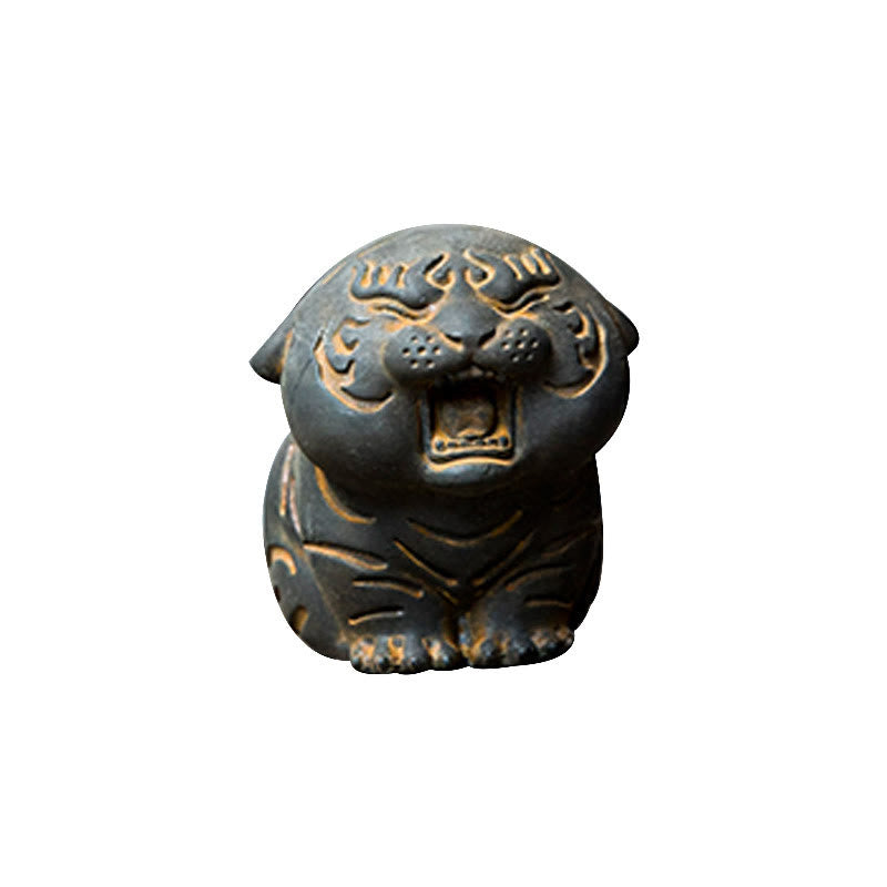 Buddha Stones Mini Uroczy Tygrys Żelazo Proszek Rdza Odlew Żywicy Statua Dekoracja Domu