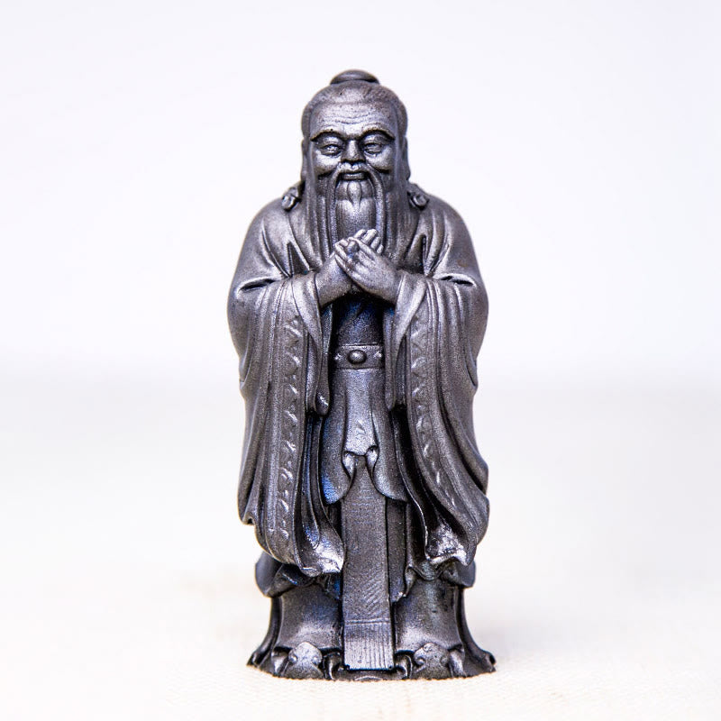 Buddha Stones Ręcznie Konfucjusz Żelazo Proszek Rdza Odlew Żywicy Statua Dekoracja Domu