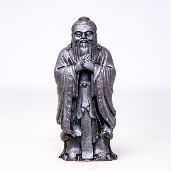 Buddha Stones Ręcznie Konfucjusz Żelazo Proszek Rdza Odlew Żywicy Statua Dekoracja Domu