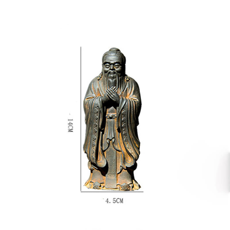 Buddha Stones Ręcznie Konfucjusz Żelazo Proszek Rdza Odlew Żywicy Statua Dekoracja Domu