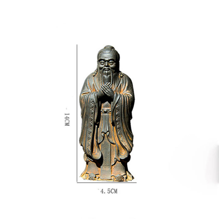 Buddha Stones Ręcznie Konfucjusz Żelazo Proszek Rdza Odlew Żywicy Statua Dekoracja Domu