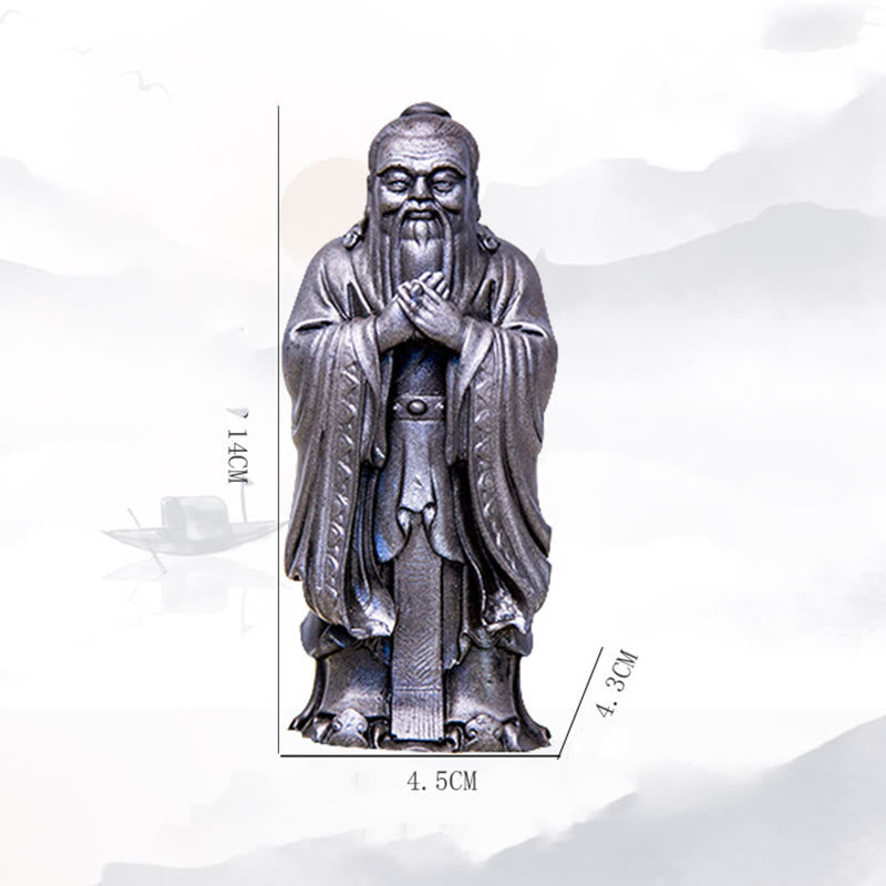 Buddha Stones Ręcznie Konfucjusz Żelazo Proszek Rdza Odlew Żywicy Statua Dekoracja Domu