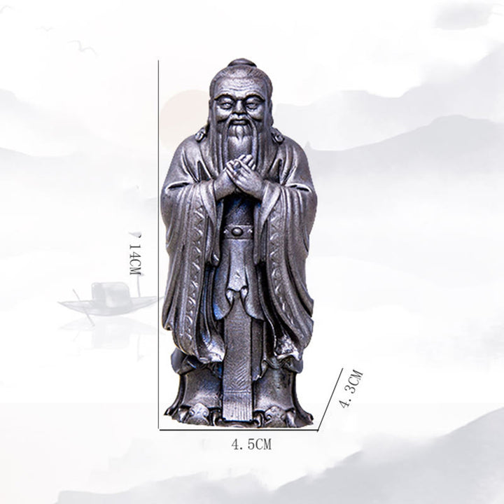 Buddha Stones Ręcznie Konfucjusz Żelazo Proszek Rdza Odlew Żywicy Statua Dekoracja Domu