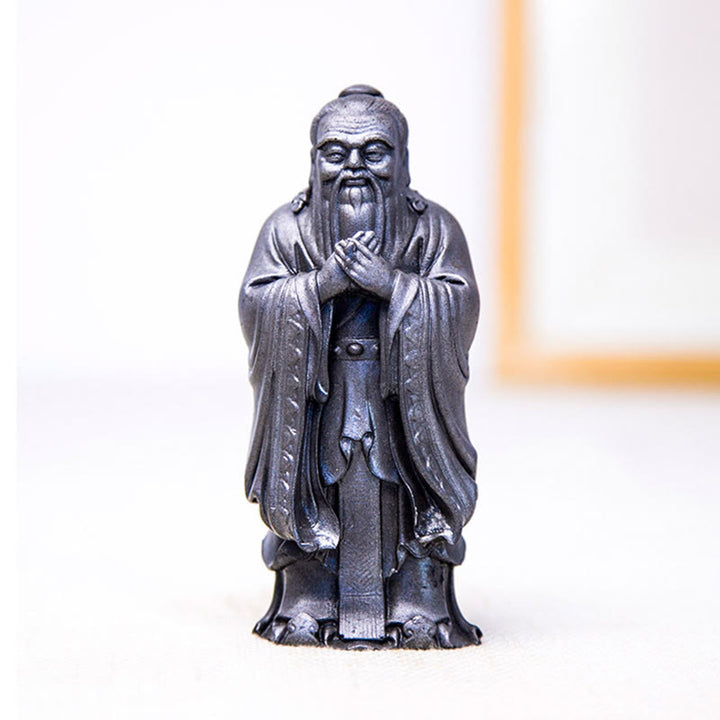 Buddha Stones Ręcznie Konfucjusz Żelazo Proszek Rdza Odlew Żywicy Statua Dekoracja Domu