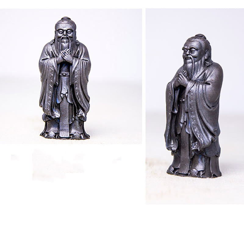 Buddha Stones Ręcznie Konfucjusz Żelazo Proszek Rdza Odlew Żywicy Statua Dekoracja Domu