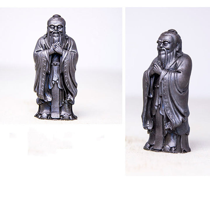 Buddha Stones Ręcznie Konfucjusz Żelazo Proszek Rdza Odlew Żywicy Statua Dekoracja Domu