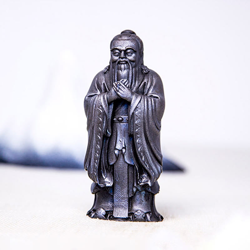 Buddha Stones Ręcznie Konfucjusz Żelazo Proszek Rdza Odlew Żywicy Statua Dekoracja Domu