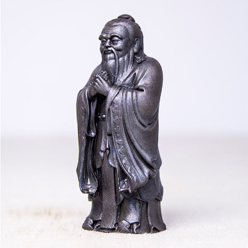 Buddha Stones Ręcznie Konfucjusz Żelazo Proszek Rdza Odlew Żywicy Statua Dekoracja Domu