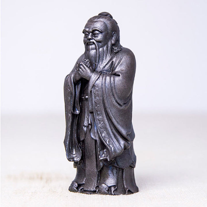 Buddha Stones Ręcznie Konfucjusz Żelazo Proszek Rdza Odlew Żywicy Statua Dekoracja Domu