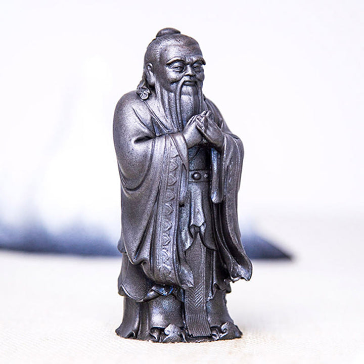 Buddha Stones Ręcznie Konfucjusz Żelazo Proszek Rdza Odlew Żywicy Statua Dekoracja Domu