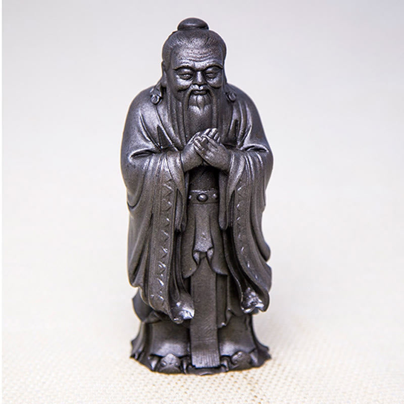 Buddha Stones Ręcznie Konfucjusz Żelazo Proszek Rdza Odlew Żywicy Statua Dekoracja Domu