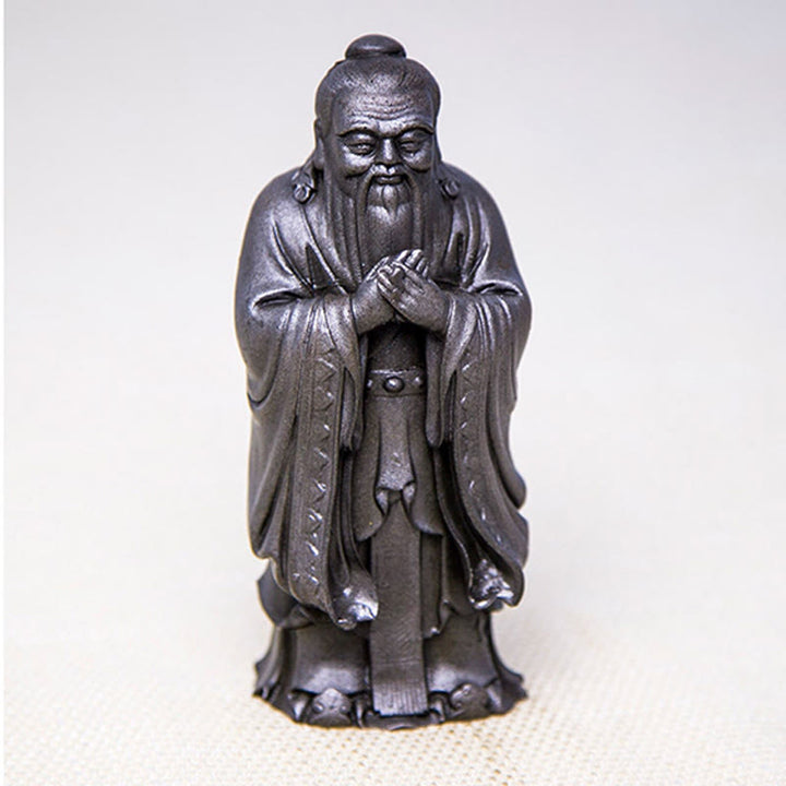 Buddha Stones Ręcznie Konfucjusz Żelazo Proszek Rdza Odlew Żywicy Statua Dekoracja Domu