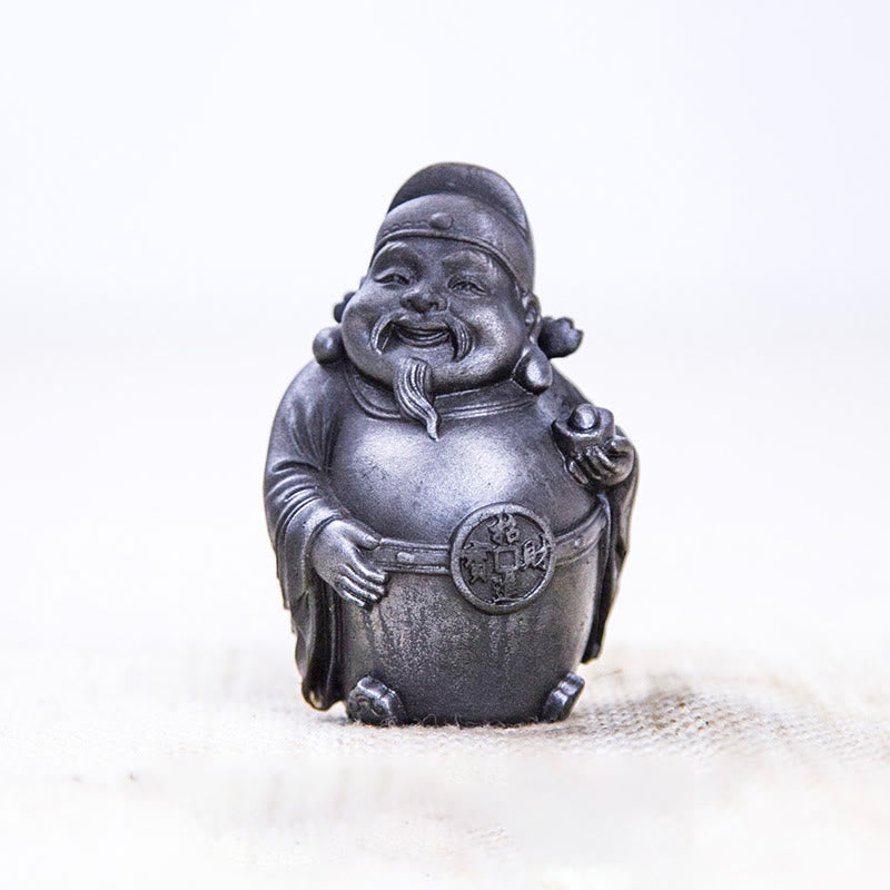 Buddha Stones Ręcznie robione Literackie Wojskowe Bóg Bogactwa Proszek Żelaza Rdza Odlew Żywicy Statua Dekoracja Domu - Wersja polerowana - Literacki Bóg Bogactwa 7*4,6*4 cm - image 10