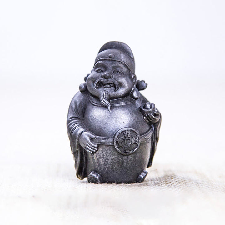 Buddha Stones Ręcznie robione Literackie Wojskowe Bóg Bogactwa Proszek Żelaza Rdza Odlew Żywicy Statua Dekoracja Domu - Wersja polerowana - Literacki Bóg Bogactwa 7*4,6*4 cm - image 10
