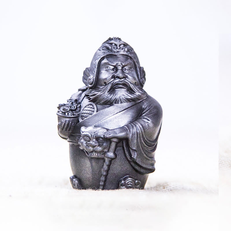 Buddha Stones Ręcznie robione Literackie Wojskowe Bóg Bogactwa Proszek Żelaza Rdza Odlew Żywicy Statua Dekoracja Domu