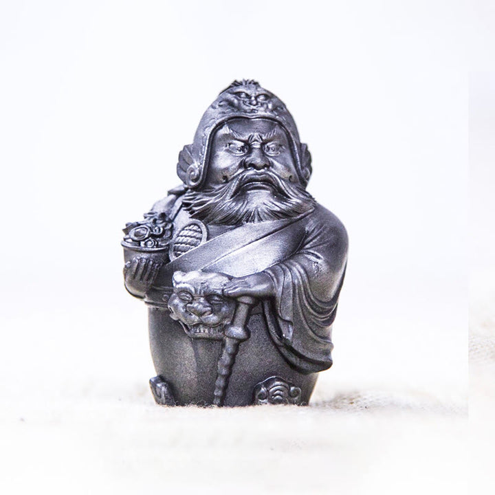 Buddha Stones Ręcznie robione Literackie Wojskowe Bóg Bogactwa Proszek Żelaza Rdza Odlew Żywicy Statua Dekoracja Domu - Wersja polerowana - Wojskowy bóg bogactwa 7*4,8*4,3 cm - image 14