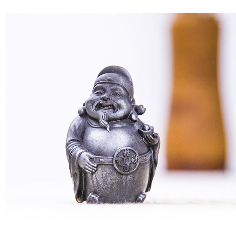 Buddha Stones Ręcznie robione Literackie Wojskowe Bóg Bogactwa Proszek Żelaza Rdza Odlew Żywicy Statua Dekoracja Domu