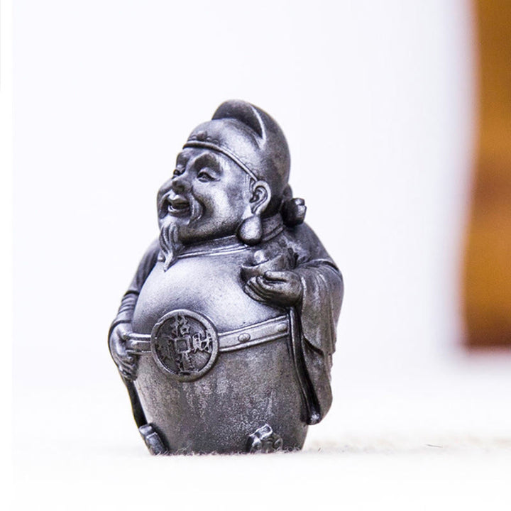 Buddha Stones Ręcznie robione Literackie Wojskowe Bóg Bogactwa Proszek Żelaza Rdza Odlew Żywicy Statua Dekoracja Domu