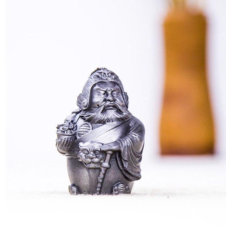 Buddha Stones Ręcznie robione Literackie Wojskowe Bóg Bogactwa Proszek Żelaza Rdza Odlew Żywicy Statua Dekoracja Domu