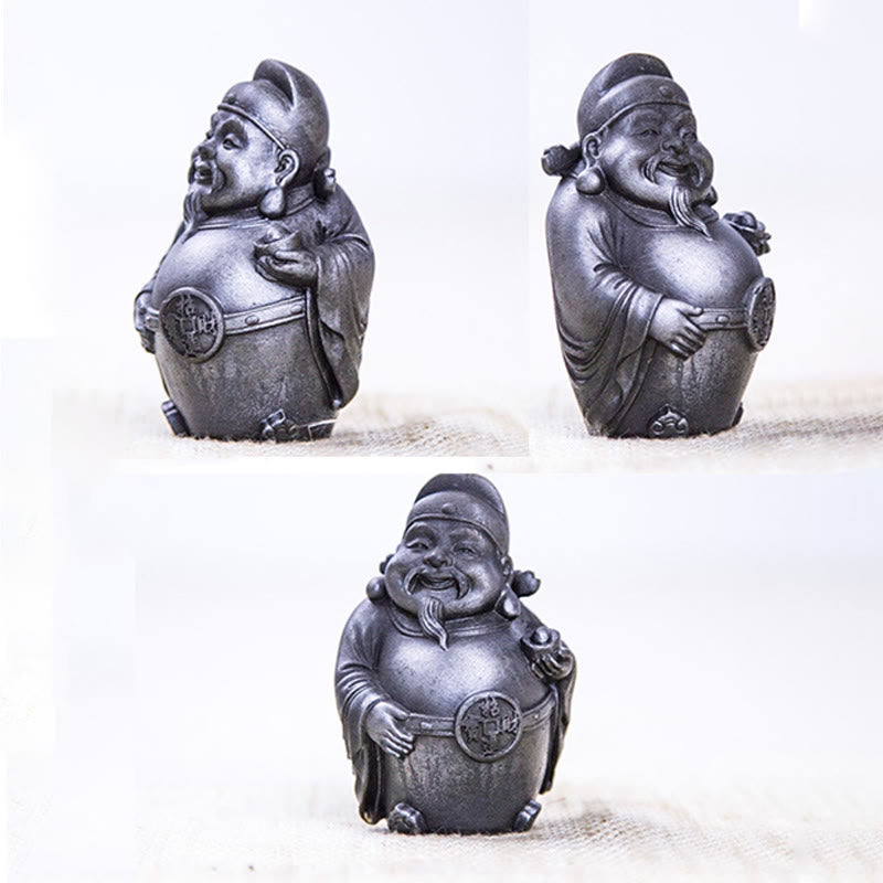 Buddha Stones Ręcznie robione Literackie Wojskowe Bóg Bogactwa Proszek Żelaza Rdza Odlew Żywicy Statua Dekoracja Domu