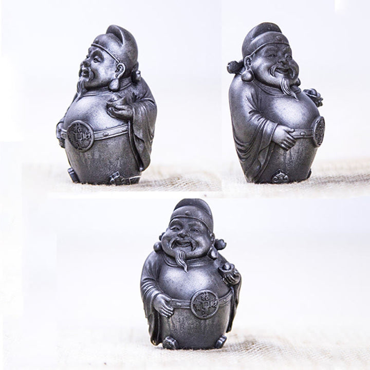 Buddha Stones Ręcznie robione Literackie Wojskowe Bóg Bogactwa Proszek Żelaza Rdza Odlew Żywicy Statua Dekoracja Domu
