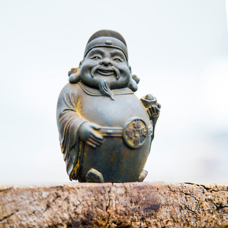 Buddha Stones Ręcznie robione Literackie Wojskowe Bóg Bogactwa Proszek Żelaza Rdza Odlew Żywicy Statua Dekoracja Domu