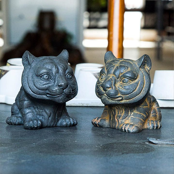 Buddha Stones ręcznie robione małe śliczne tygrysie żelazo proszek rdza odlew żywiczny statua dekoracja domu - image 16
