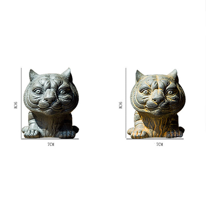 Buddha Stones ręcznie robione małe śliczne tygrysie żelazo proszek rdza odlew żywiczny statua dekoracja domu
