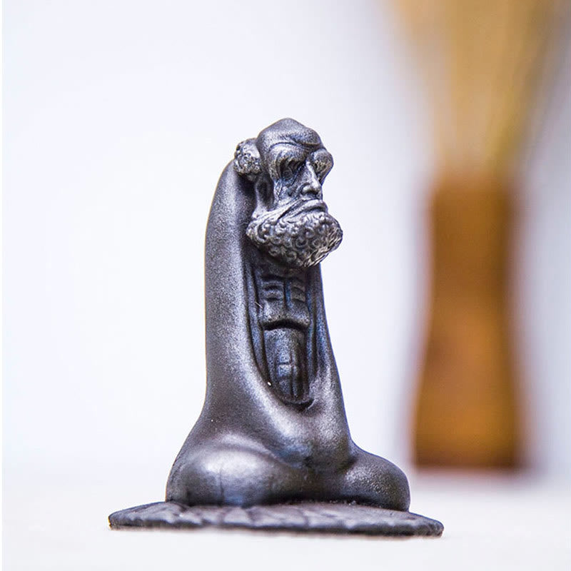 Buddha Stones Ręcznie Robione Bodhidharma Żelazo Proszek Rdza Odlew Żywicy Statua Dekoracja Domu - image 19